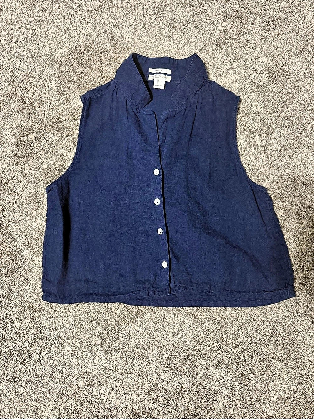 Rachel Zoe Linen Sleeveless Button Front Size L